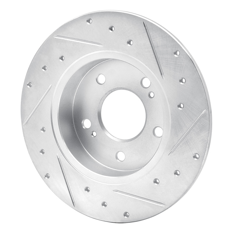 Infiniti I30 Brake Rotor (1) - Rear Left - R1 Concepts - Drilled & Slotted - Silver - `94-`04